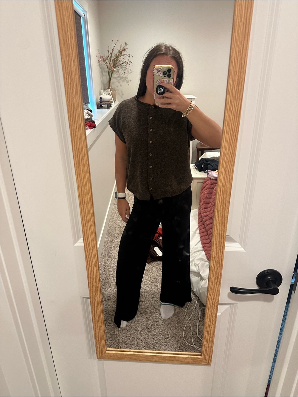 black wide leg pants
